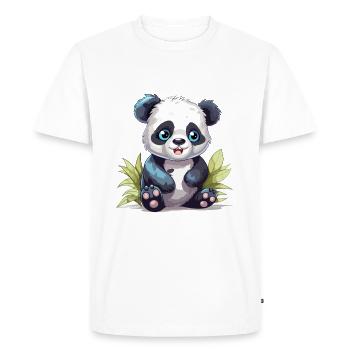 Mignon Panda Aquarelle Colorée Dessin Animé Kawaii Anim - T-shirt Premium bio Homme - blanc - Devant - Nico (187cm)