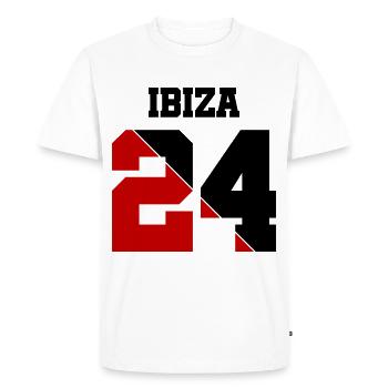 Ibiza 24 - Men's Premium Organic T-Shirt - white - Front - Nico (187cm)
