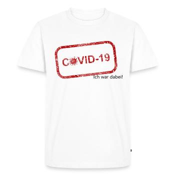 covid 19 I was there! Corona survives - Men's Premium Organic T-Shirt - white - Front - Nico (187cm)