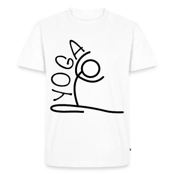 Yoga Exercise - Men's Premium Organic T-Shirt - white - Front - Nico (187cm)