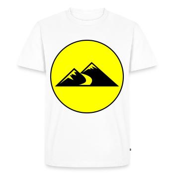 Mountains Icon Circle - Men's Premium Organic T-Shirt - white - Front - Nico (187cm)