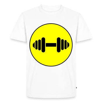 Icône de poids d’haltères - T-shirt Premium bio Homme - blanc - Devant - Nico (187cm)