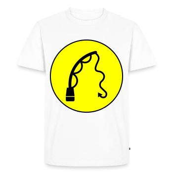 Icône de pêche à la canne à pêche - T-shirt Premium bio Homme - blanc - Devant - Nico (187cm)