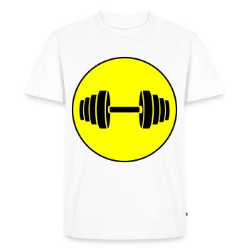 Dumbbell weight circle - Men's Premium Organic T-Shirt - white - Front - Nico (187cm)