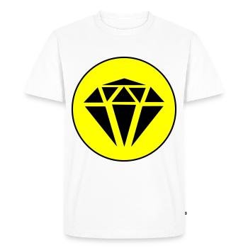 Diamond Icon Circle - Men's Premium Organic T-Shirt - white - Front - Nico (187cm)