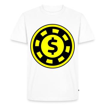 Poker Chip Circle - Men's Premium Organic T-Shirt - white - Front - Nico (187cm)