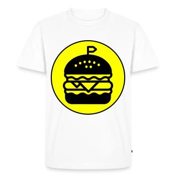 Burger Icon Circle - Men's Premium Organic T-Shirt - white - Front - Nico (187cm)