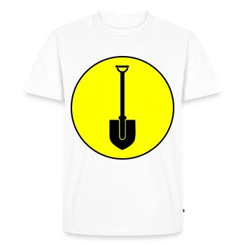 Shovel icon circle - Men's Premium Organic T-Shirt - white - Front - Nico (187cm)