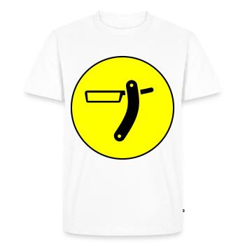 Cercle de barbier à raser - T-shirt Premium bio Homme - blanc - Devant - Nico (187cm)