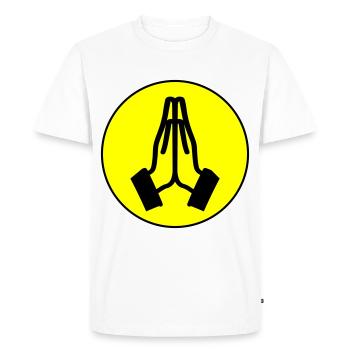 Cercle des mains de prière - T-shirt Premium bio Homme - blanc - Devant - Nico (187cm)