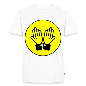 Cercle de prière des mains - T-shirt Premium bio Homme - blanc - Devant - Nico (187cm)