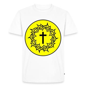 Couronne d’épines Icône de Jésus - T-shirt Premium bio Homme - blanc - Devant - Nico (187cm)