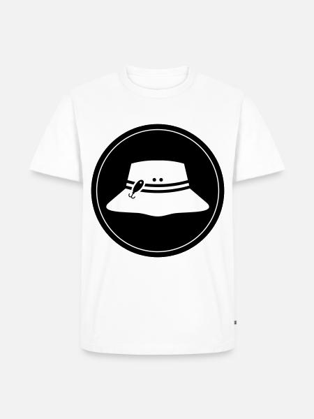 Fishing Hat Icon Circle - Men's Premium Organic T-Shirt - white