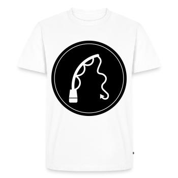 Icône de pêche à la canne à pêche - T-shirt Premium bio Homme - blanc - Devant - Nico (187cm)