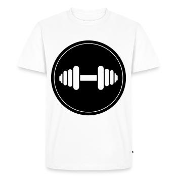 Icône de poids d’haltères - T-shirt Premium bio Homme - blanc - Devant - Nico (187cm)