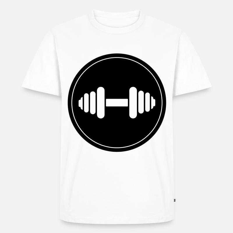 Hantel gewichte icon - Männer Premium Bio T-Shirt - Weiß