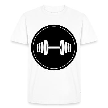 Dumbbell weight circle - Men's Premium Organic T-Shirt - white - Front - Nico (187cm)