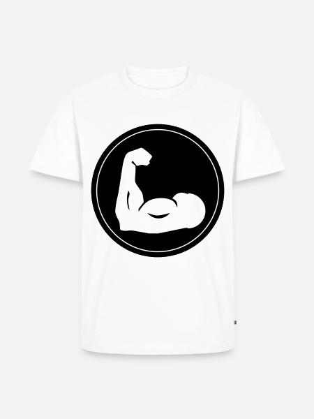 Muscles dumbbell icon - Men's Premium Organic T-Shirt - white