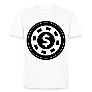 Poker Chip Circle - Men's Premium Organic T-Shirt - white - Front - Nico (187cm)