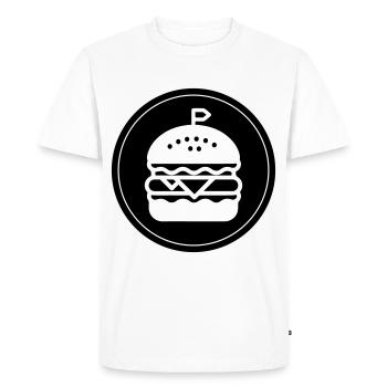 Burger Icon Circle - Men's Premium Organic T-Shirt - white - Front - Nico (187cm)