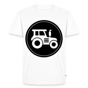 Tractor icon circle - Men's Premium Organic T-Shirt - white - Front - Nico (187cm)