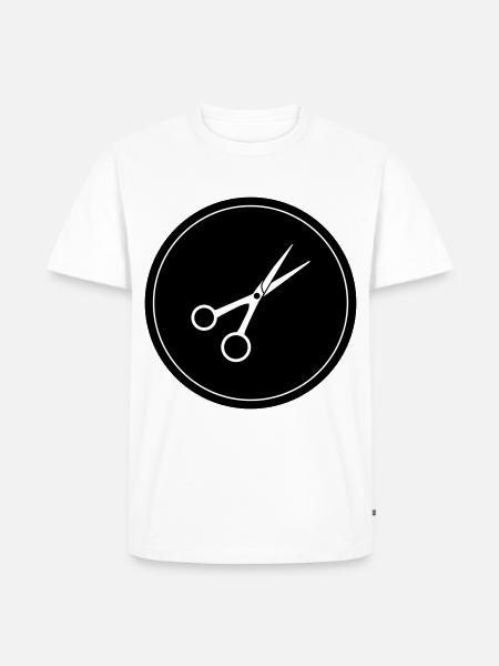 Scissors Barber Circle - Men's Premium Organic T-Shirt - white