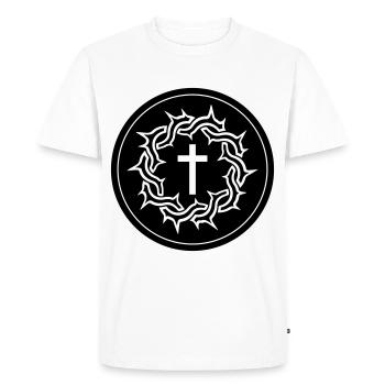 Couronne d’épines Icône de Jésus - T-shirt Premium bio Homme - blanc - Devant - Nico (187cm)
