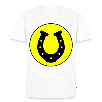 Icône en fer à cheval - T-shirt Premium bio Homme - blanc - Devant - Nico (187cm)