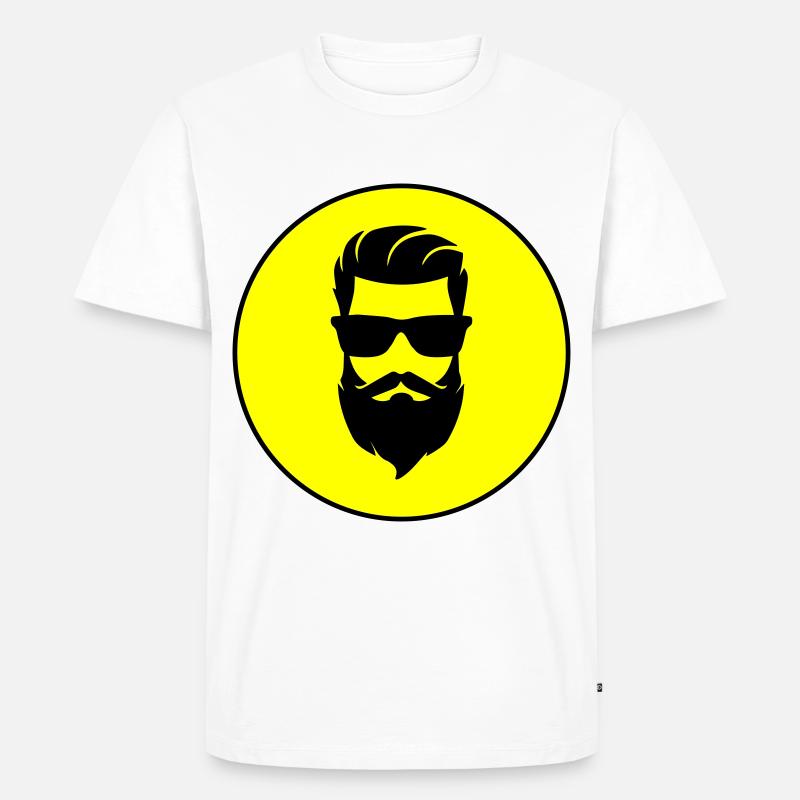 Gesicht bart symbol - Männer Premium Bio T-Shirt - Weiß