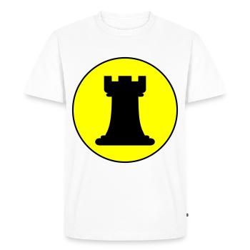 Tour de pièces d’échecs - T-shirt Premium bio Homme - blanc - Devant - Nico (187cm)