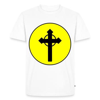 Symbole de croix - T-shirt Premium bio Homme - blanc - Devant - Nico (187cm)