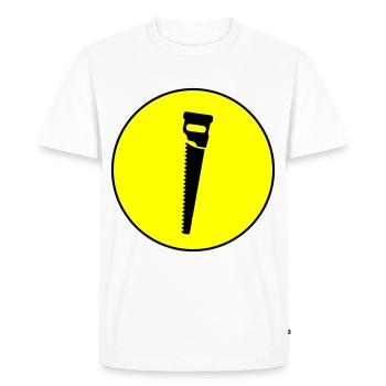 Icône de scie - T-shirt Premium bio Homme - blanc - Devant - Nico (187cm)
