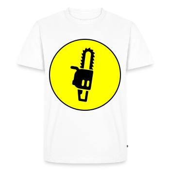 Icône d’icône de tronçonneuse - T-shirt Premium bio Homme - blanc - Devant - Nico (187cm)