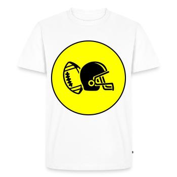 Football Helmet - Men's Premium Organic T-Shirt - white - Front - Nico (187cm)