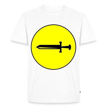 Icône d’épée - T-shirt Premium bio Homme - blanc - Devant - Nico (187cm)