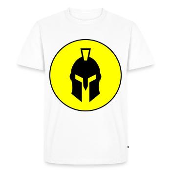 Spartan Helmet - Men's Premium Organic T-Shirt - white - Front - Nico (187cm)