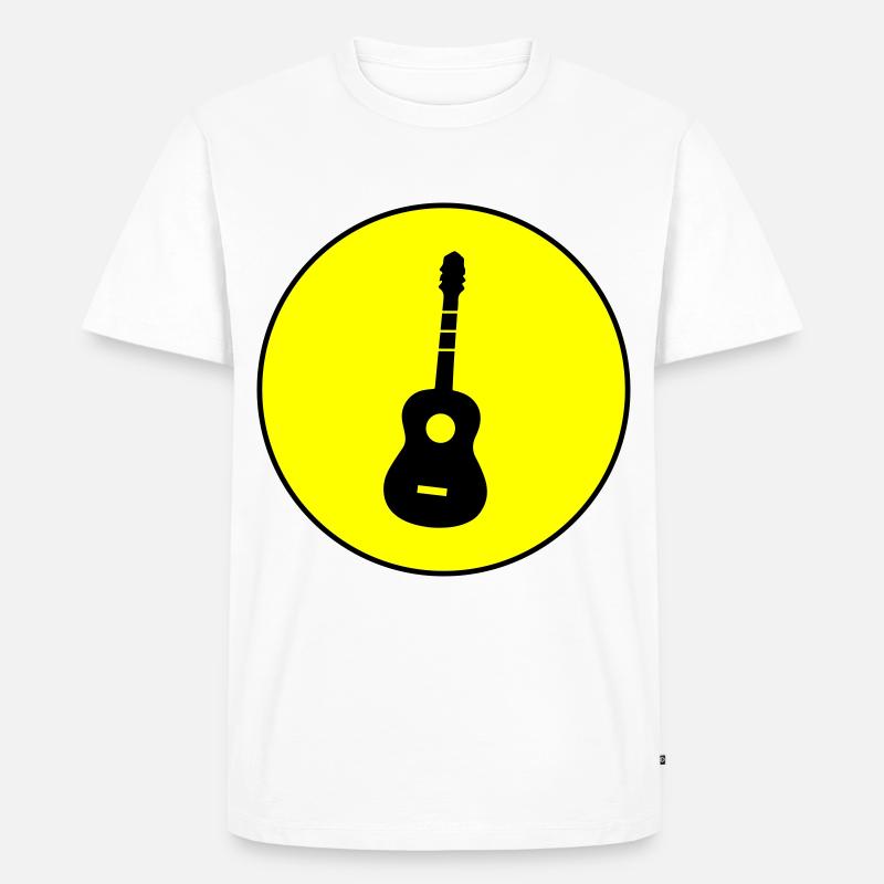 Gitarre Akustik - Männer Premium Bio T-Shirt - Weiß