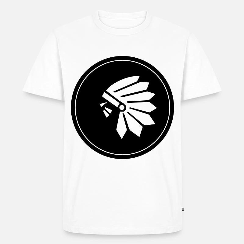 Indianer kopf symbol - Männer Premium Bio T-Shirt - Weiß