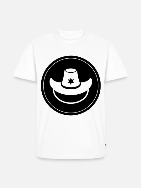 cowboy head western - Men's Premium Organic T-Shirt - white