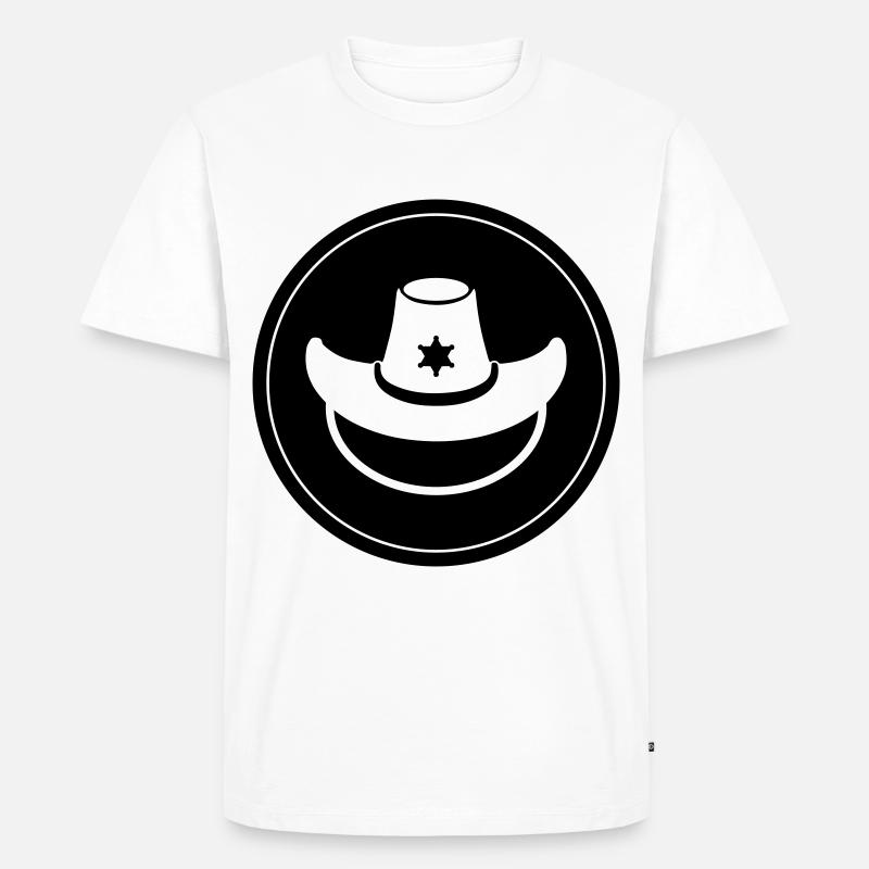 Cowboy kopf western - Männer Premium Bio T-Shirt - Weiß