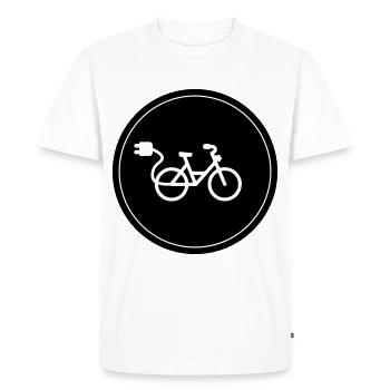 eBike Bicycle Cycling - Men's Premium Organic T-Shirt - white - Front - Nico (187cm)