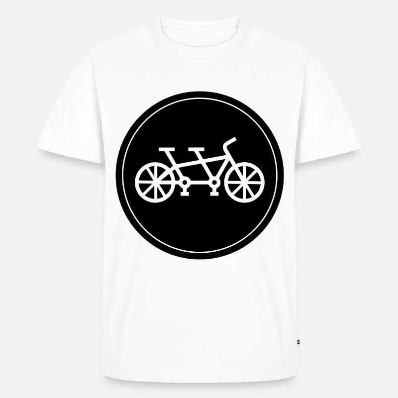 Fahrrad tandem - Männer Premium Bio T-Shirt - Weiß