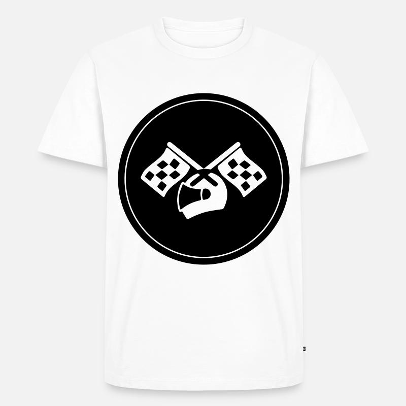 Rennfahrer helm - Männer Premium Bio T-Shirt - Weiß