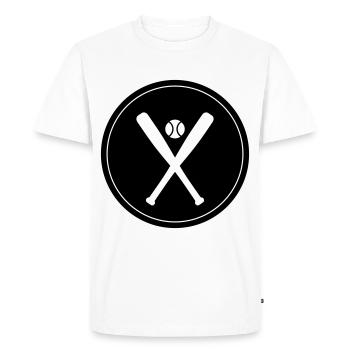 Icône du baseball - T-shirt Premium bio Homme - blanc - Devant - Nico (187cm)