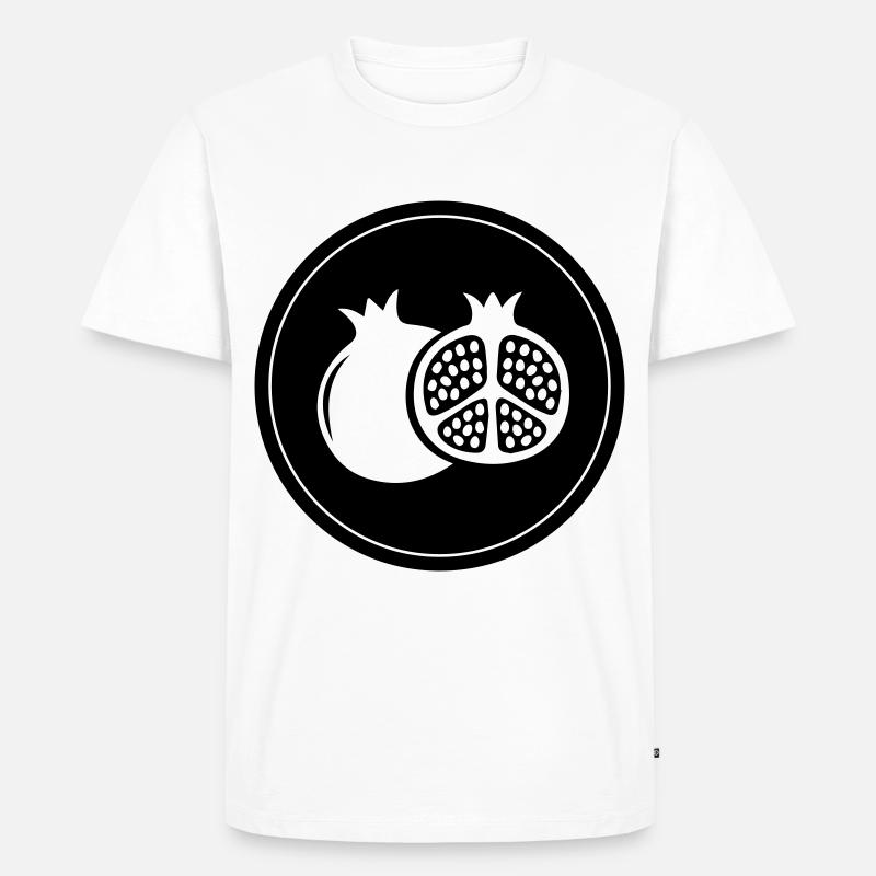Granatapfel Symbol - Männer Premium Bio T-Shirt - Weiß