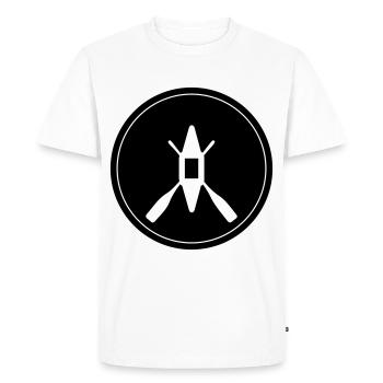 Canoe icon circle - Men's Premium Organic T-Shirt - white - Front - Nico (187cm)