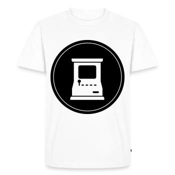 Cercle Arcade Retro Gamer - T-shirt Premium bio Homme - blanc - Devant - Nico (187cm)