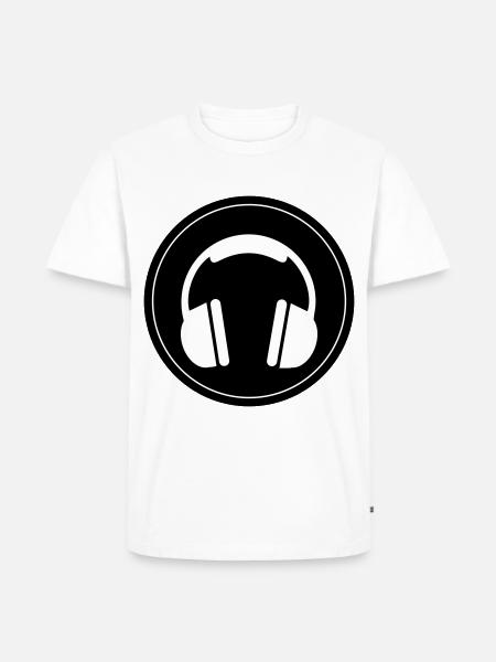 Kopfhörer Symbol - Männer Premium Bio T-Shirt - Weiß