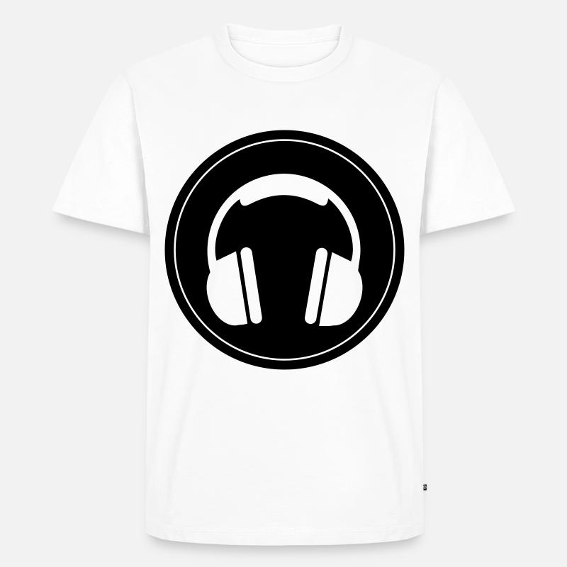 Kopfhörer Symbol - Männer Premium Bio T-Shirt - Weiß