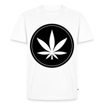 Hemp Leaf Icon - Men's Premium Organic T-Shirt - white - Front - Nico (187cm)